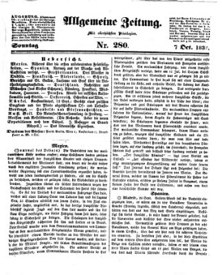 Allgemeine Zeitung Sonntag 7. Oktober 1838