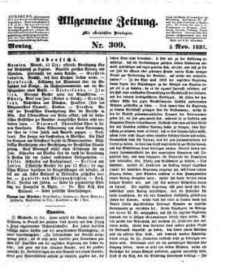 Allgemeine Zeitung Montag 5. November 1838