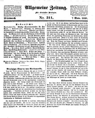 Allgemeine Zeitung Mittwoch 7. November 1838