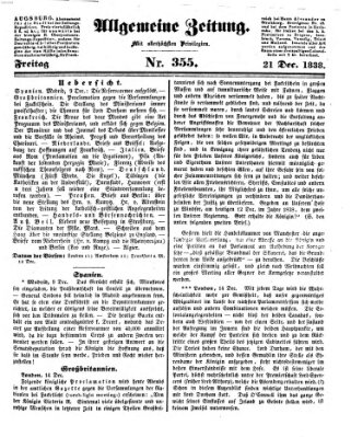 Allgemeine Zeitung Freitag 21. Dezember 1838