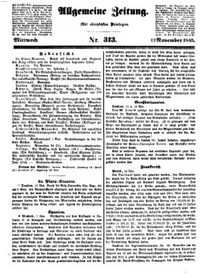 Allgemeine Zeitung Mittwoch 19. November 1845