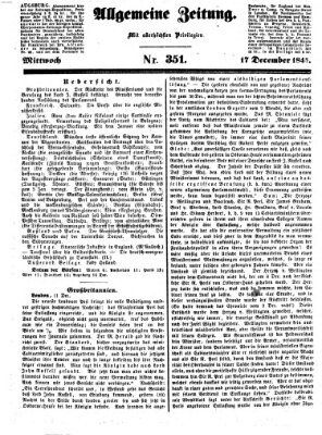 Allgemeine Zeitung Mittwoch 17. Dezember 1845