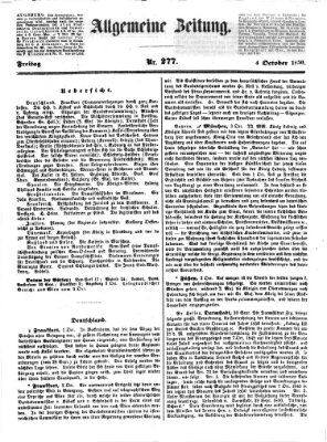 Allgemeine Zeitung Freitag 4. Oktober 1850