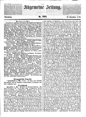 Allgemeine Zeitung Sonntag 20. Oktober 1850