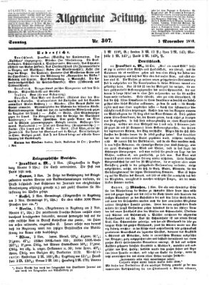 Allgemeine Zeitung Sonntag 3. November 1850