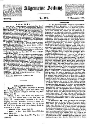 Allgemeine Zeitung Sonntag 17. November 1850