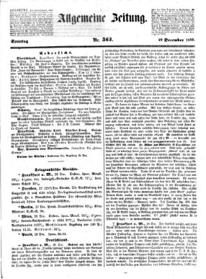 Allgemeine Zeitung Sonntag 29. Dezember 1850