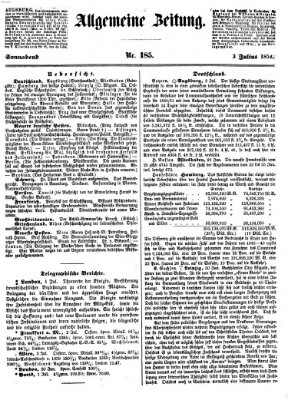 Allgemeine Zeitung Samstag 3. Juli 1852