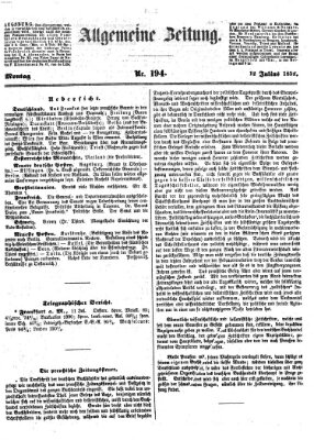 Allgemeine Zeitung Montag 12. Juli 1852
