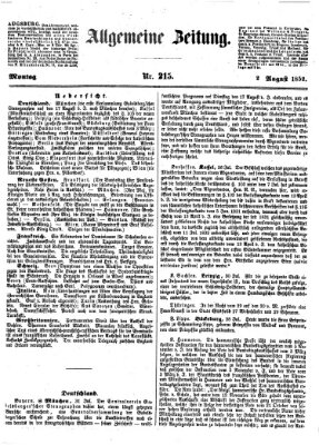 Allgemeine Zeitung Montag 2. August 1852