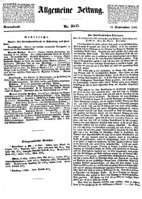 Allgemeine Zeitung Samstag 11. September 1852