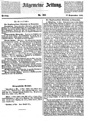Allgemeine Zeitung Freitag 17. September 1852