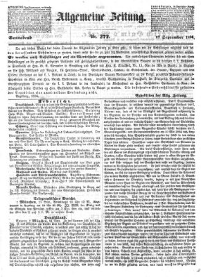 Allgemeine Zeitung Samstag 27. September 1856