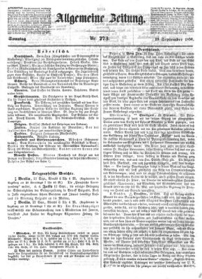 Allgemeine Zeitung Sonntag 28. September 1856
