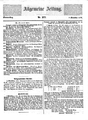 Allgemeine Zeitung Donnerstag 2. Oktober 1856