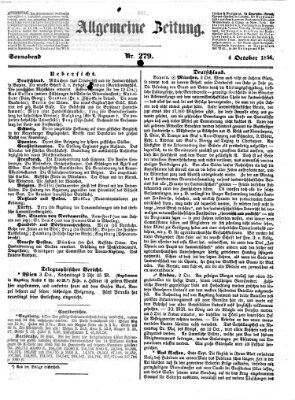 Allgemeine Zeitung Samstag 4. Oktober 1856