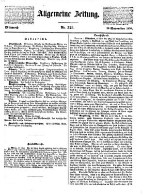 Allgemeine Zeitung Mittwoch 19. November 1856