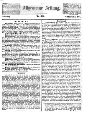Allgemeine Zeitung Dienstag 25. November 1856