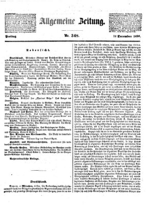 Allgemeine Zeitung Freitag 12. Dezember 1856