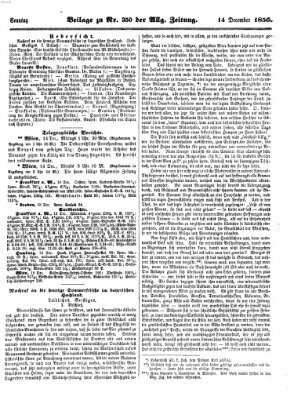 Allgemeine Zeitung Sonntag 14. Dezember 1856