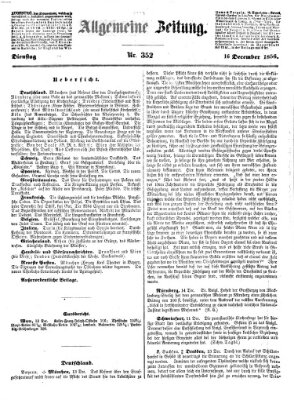 Allgemeine Zeitung Dienstag 16. Dezember 1856