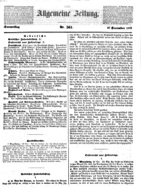 Allgemeine Zeitung Donnerstag 25. Dezember 1856