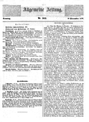 Allgemeine Zeitung Sonntag 28. Dezember 1856