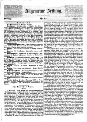 Allgemeine Zeitung Montag 5. April 1858