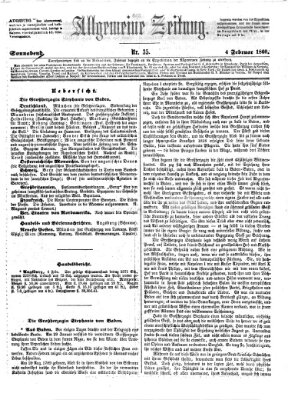 Allgemeine Zeitung Samstag 4. Februar 1860