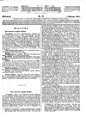 Allgemeine Zeitung Mittwoch 8. Februar 1860