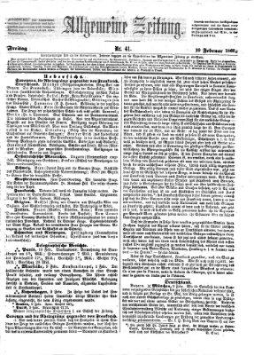 Allgemeine Zeitung Freitag 10. Februar 1860