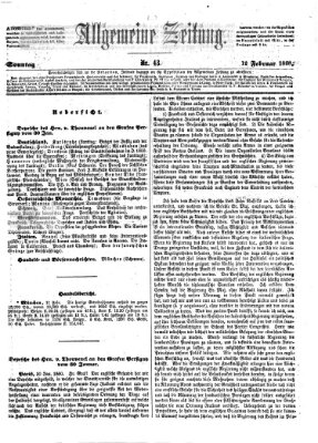 Allgemeine Zeitung Sonntag 12. Februar 1860