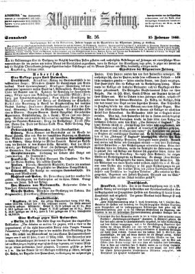 Allgemeine Zeitung Samstag 25. Februar 1860