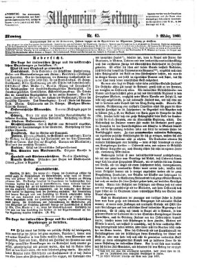 Allgemeine Zeitung Montag 5. März 1860