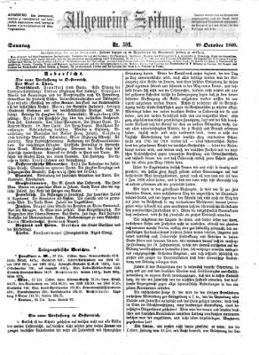 Allgemeine Zeitung Sonntag 28. Oktober 1860