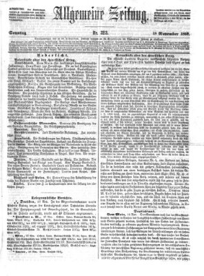 Allgemeine Zeitung Sonntag 18. November 1860