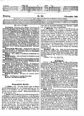 Allgemeine Zeitung Sonntag 9. Dezember 1860