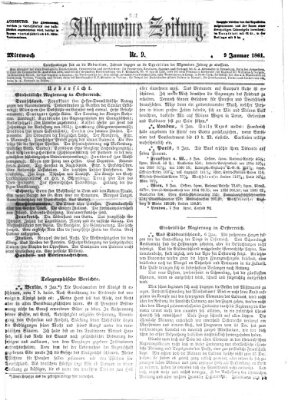 Allgemeine Zeitung Mittwoch 9. Januar 1861