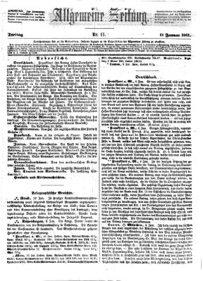 Allgemeine Zeitung Freitag 11. Januar 1861