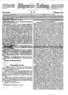 Allgemeine Zeitung Samstag 12. Januar 1861