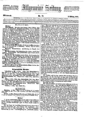 Allgemeine Zeitung Mittwoch 13. März 1861