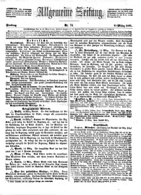 Allgemeine Zeitung Freitag 15. März 1861