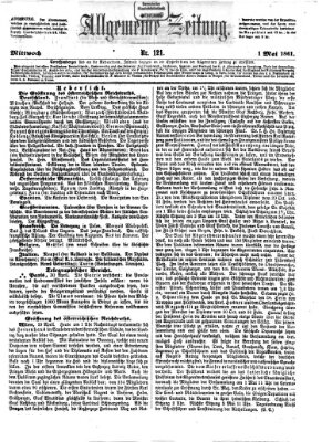 Allgemeine Zeitung Mittwoch 1. Mai 1861