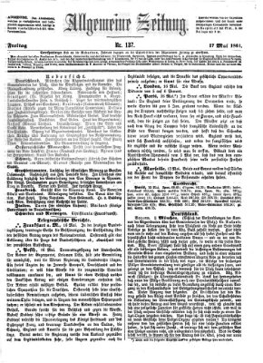 Allgemeine Zeitung Freitag 17. Mai 1861