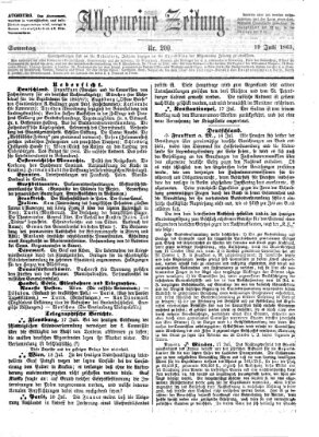 Allgemeine Zeitung Sonntag 19. Juli 1863