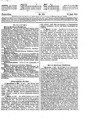 Allgemeine Zeitung Donnerstag 23. Juli 1863