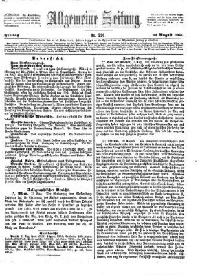 Allgemeine Zeitung Freitag 14. August 1863