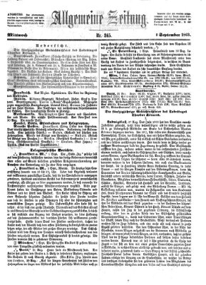 Allgemeine Zeitung Mittwoch 2. September 1863