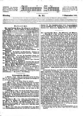 Allgemeine Zeitung Dienstag 8. September 1863