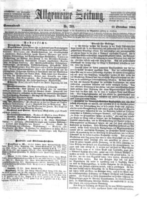 Allgemeine Zeitung Samstag 15. Oktober 1864
